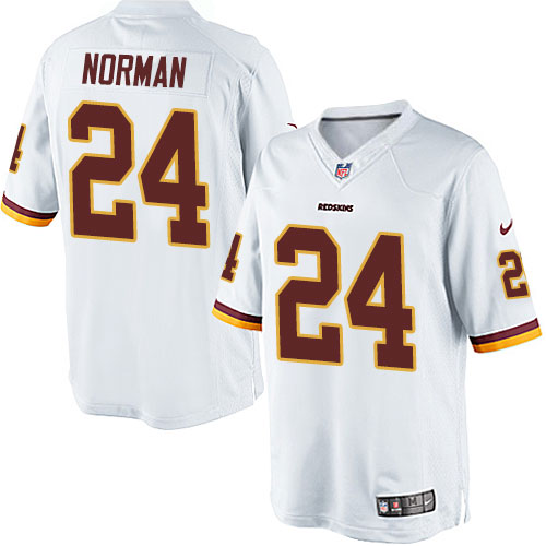 Men's Limited Josh Norman Nike Jersey White Road - #24 NFL Washington Redskins